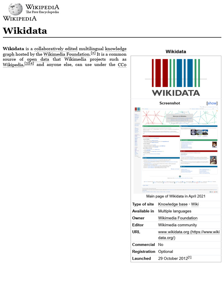 Overview of Wikidata Knowledge Base | PDF | Politics