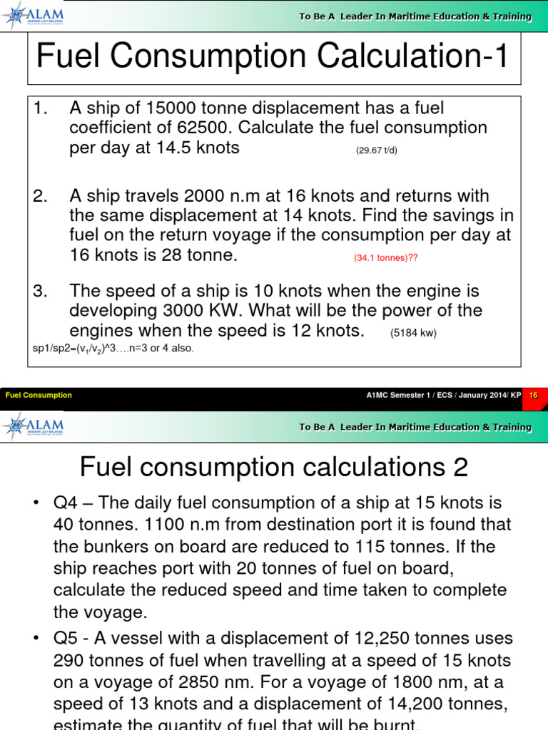 Fuel Consumption Calculation PDF