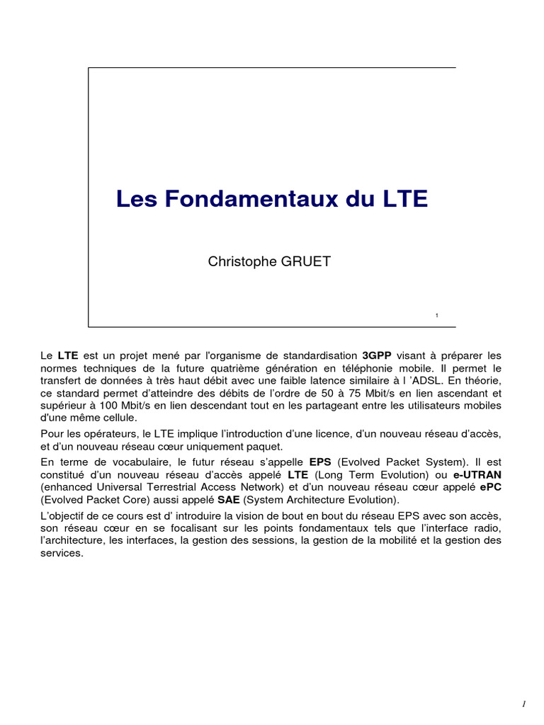 Introduction au système LTE 4G | PDF | LTE (Télécommunication) | GSM