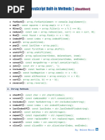 JavaScript All Methods Cheat Sheet