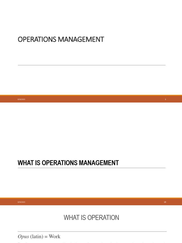 Operations Management Essentials | PDF | Supply Chain | Labour Economics