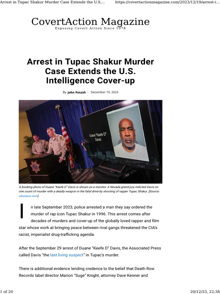 Tupac Shakur Murder Case Cover-up Exposed | PDF | History | Mystery ...