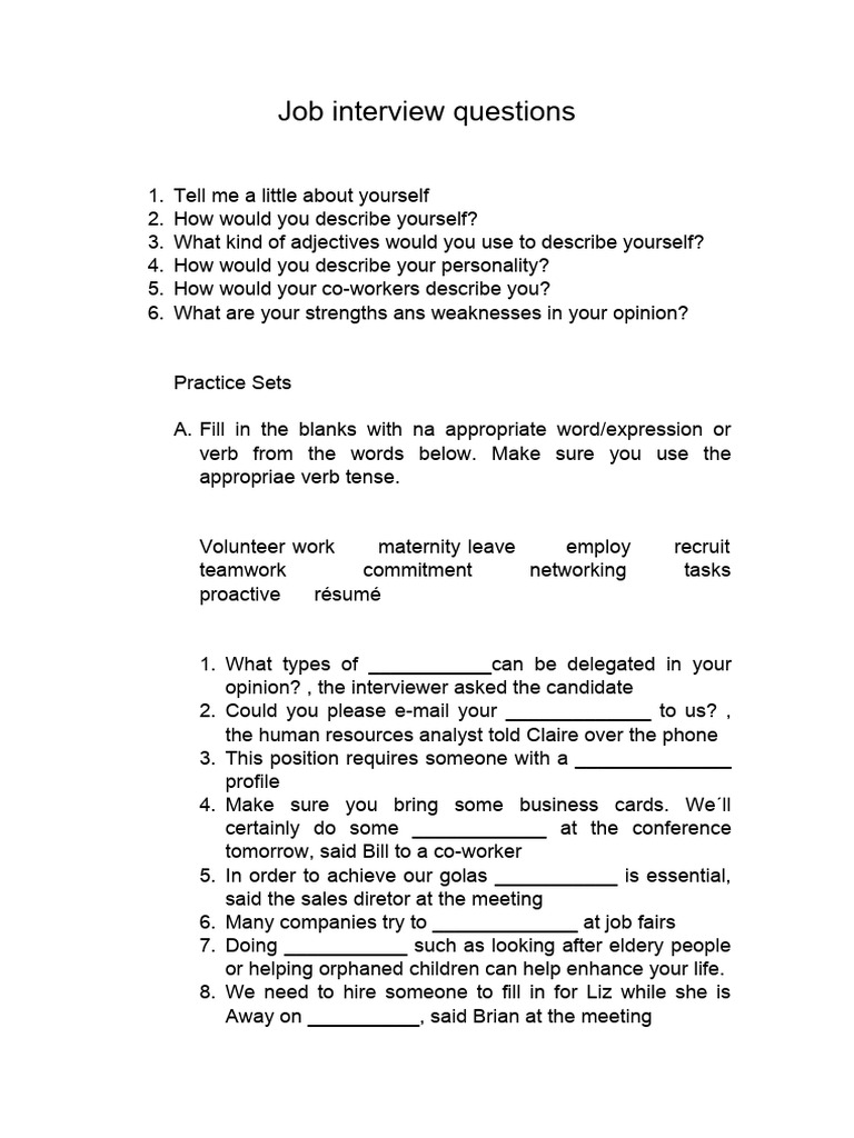 Job Interview Questions PDF