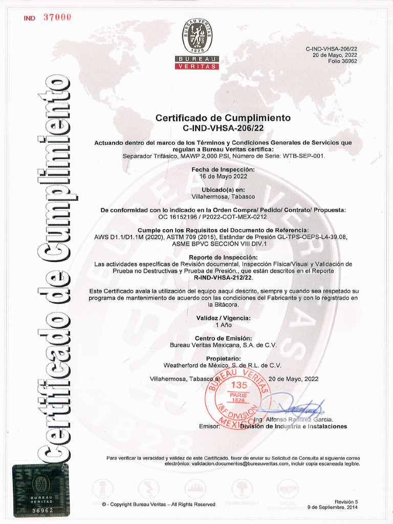 C-Ind-Vhsa-206-22 Wtb-Sep-001 | PDF