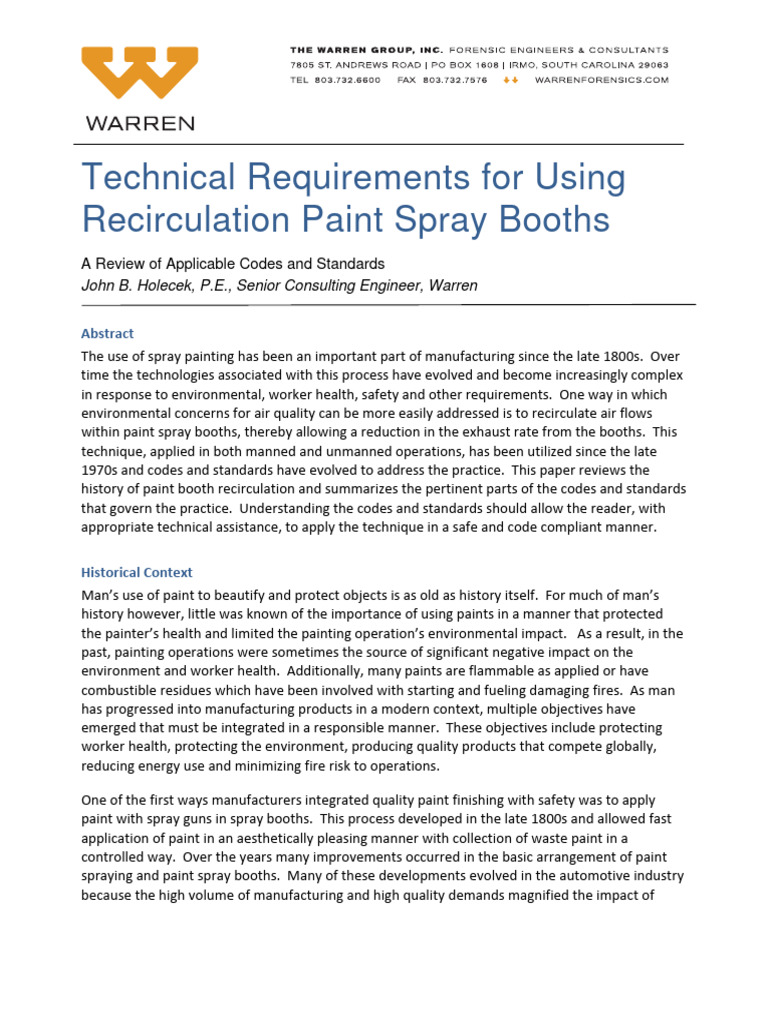 Recirculation Paint Spray Booth Standards | PDF | Air Pollution | Clean ...