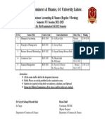 Date Sheet For Mid Term S5 BAF (M)