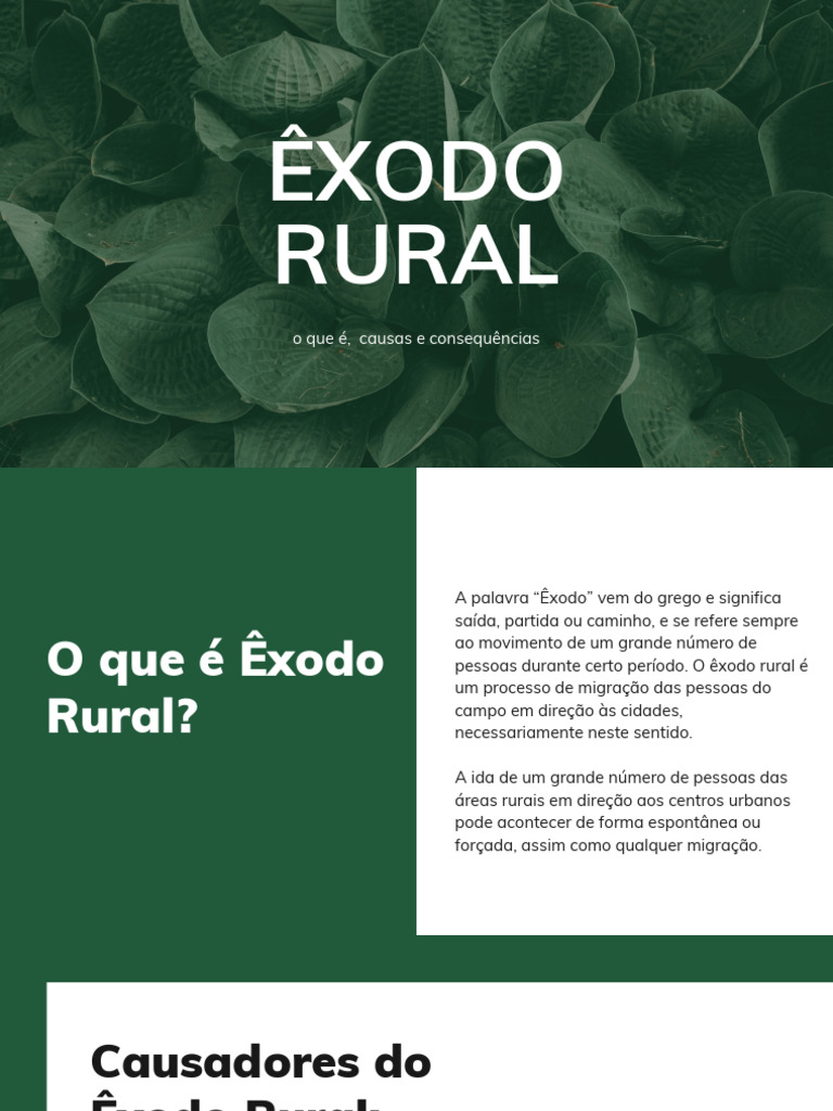 Causas e Consequências do Êxodo Rural | PDF | Política | História