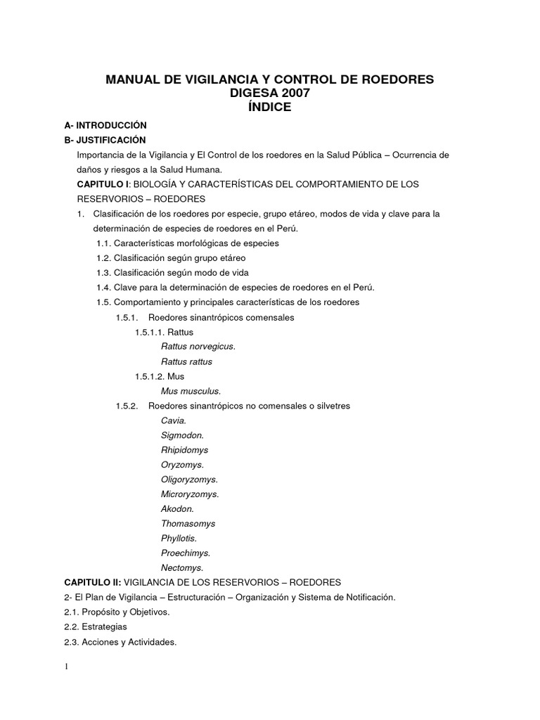 Control Integral de Roedores en Salud Pública | PDF | Diente | Peste ...