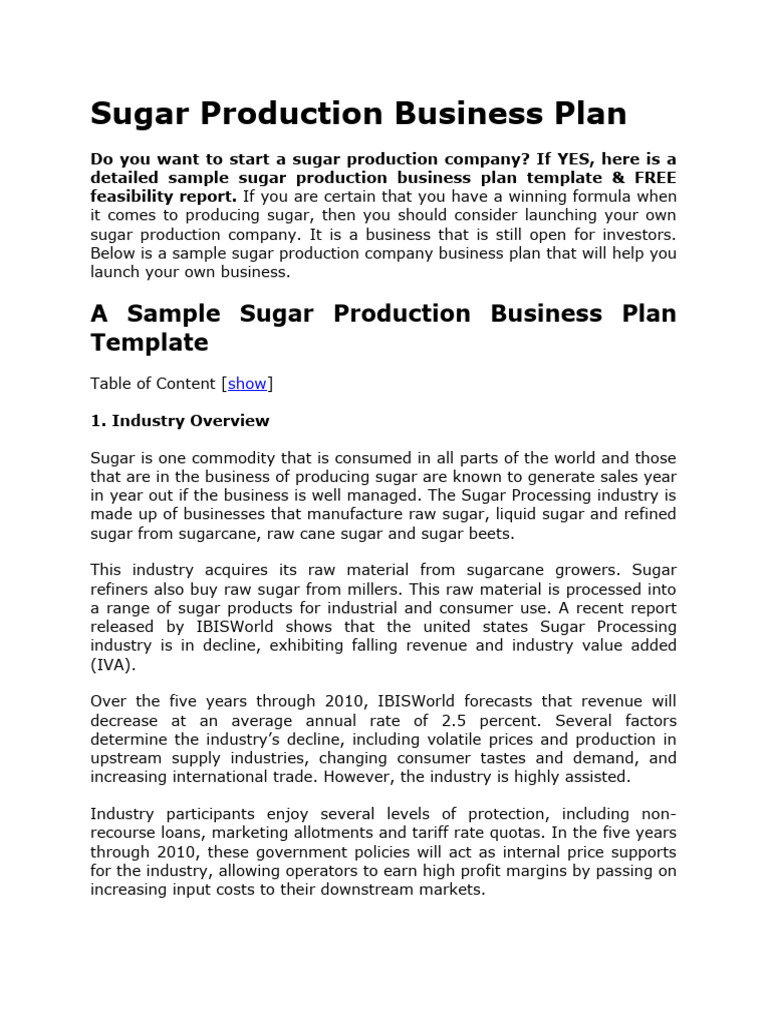 snacks production business plan pdf