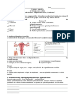 Evaluare sumativă Organismul uman și sănătatea clasa 9