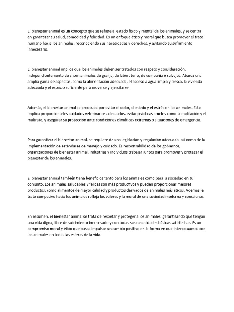 Principios del Bienestar Animal | PDF | Bienestar de los animales ...