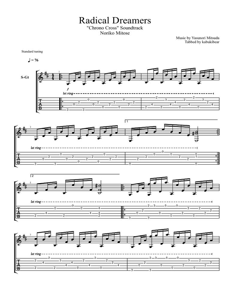 Radical Dreamers Guitar Tab | PDF | Video Game Companies Of Japan ...