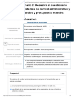 Examen - (AAB02) Cuestionario 2 - Resuelva El Cuestionario de La Unidad 4 - Sistemas de Control Administrativo y Unidad 5 Presupuestos y Presupuesto Maestro