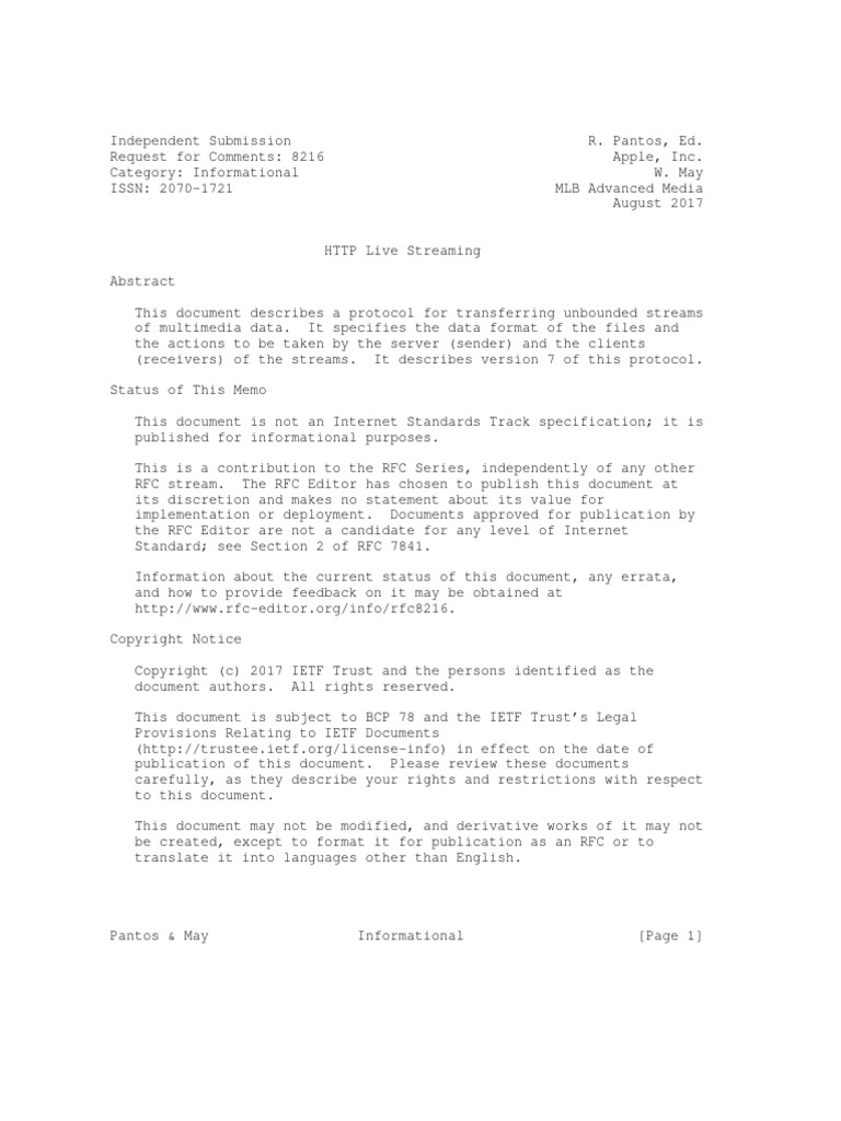 Arquivos M3U8 - RFC 8216 | PDF | Uniform Resource Identifier | Computer ...
