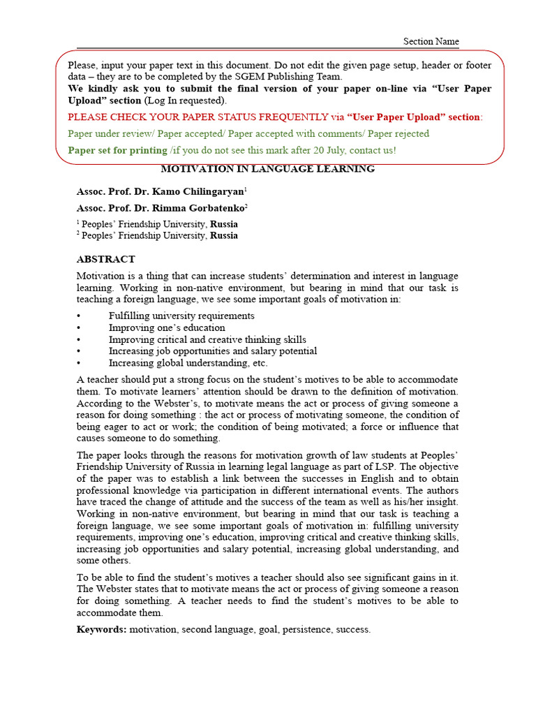 Boosting Motivation in Language Learning | PDF | Motivational | Motivation