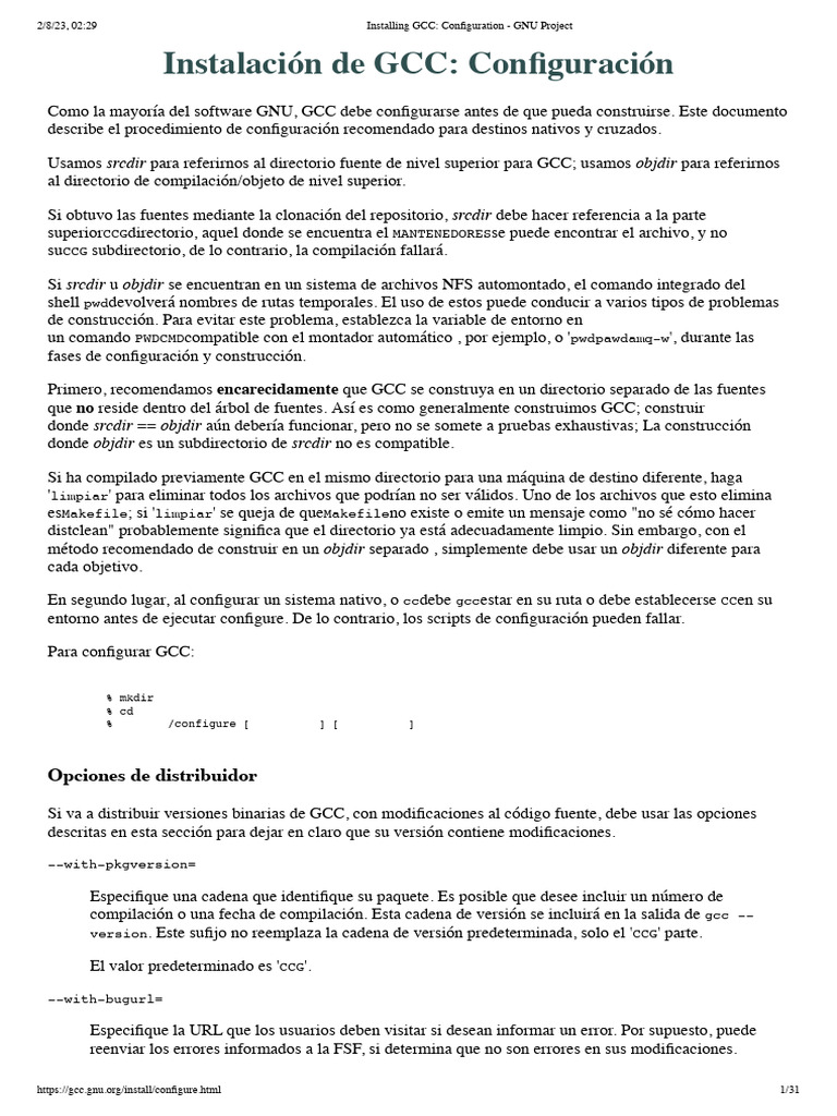 Installing gcc configuration gnu project pdf biblioteca