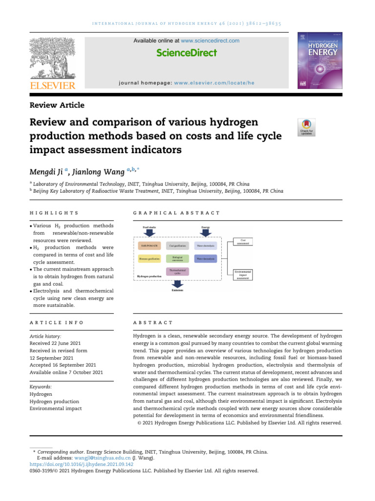 Hydrogen Production Methods Review | PDF | Gasification | Hydrogen