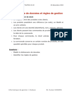 Exercice Dictionnaire de Données Et Règles de Gestion TleSTEG 23-24