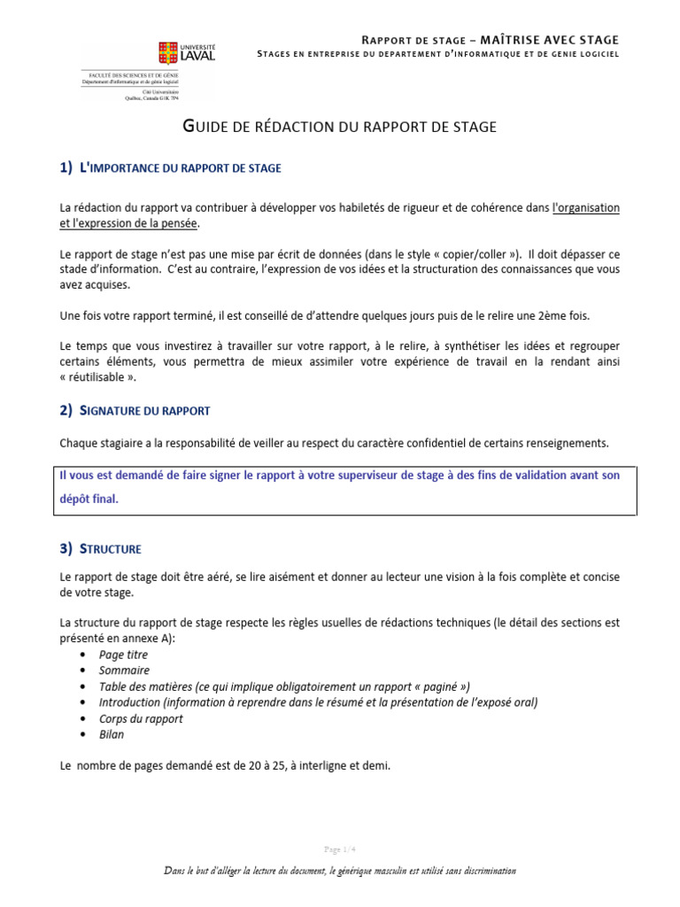 Guide de rédaction du rapport de stage | PDF | Logiciel | Informatique