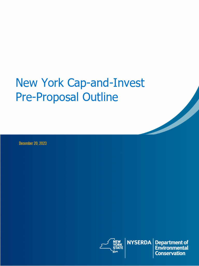 Cap and Invest NYCI Pre-Proposal Outline Final | PDF | Greenhouse Gas ...