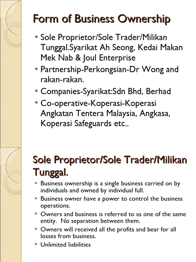 Topic 2_forms of business ownership PDF Partnership Business