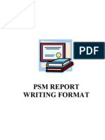 PSM Report Writing Format 2010