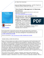 Development and Validation of A Measurement Instrument For Assessing Quality Management Practices in Hospitals An Exploratory Study