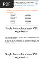 Single Accumulator Based CPU