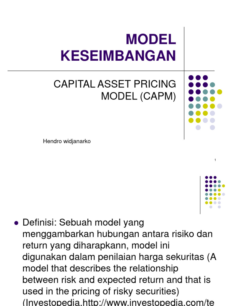 Memahami Model CAPM dan Asumsinya | PDF