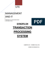 CT Institute OF Management and It: Transaction Processing System