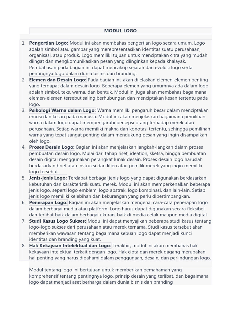 Panduan Desain Logo Efektif | PDF | Bisnis | Seni