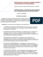 REGLAMENTO de Procedimientos para La Atención de Quejas Médicas Conamed