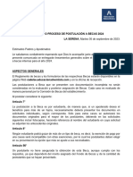 Comunicado Proceso de Postulación A Becas para 2024