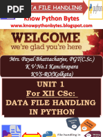 Python Data File Handling XII CS 2022-23 As On 28-10-2022