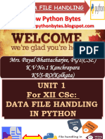 Python Data File Handling XII CS 2022-23 As On 28-10-2022