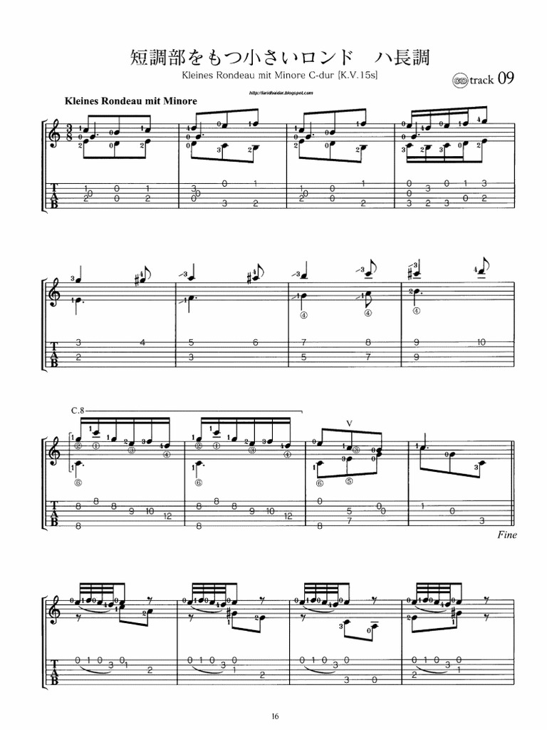 Kleines Rondeau K15s (Mozart) Guitar PDF