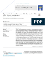 D. V. Bompa and A. Y. Elghazouli, 2020. Experimental and Numerical Assessment of The Shear Behaviour of Lime Mortar Clay Brick Masonry Triplets