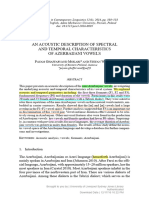 Acoustic Analysis of Spectral & Temporal Charastristics of Azerbijani Vowels 2016