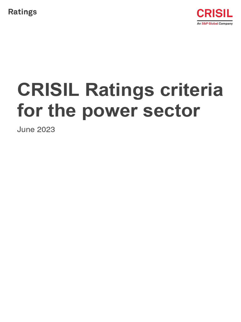 Crisil Ratings Criteria For The Power Sector | PDF | Electric Power