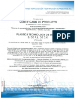 Certificado PEAD LISO Hidraulico CNC6612