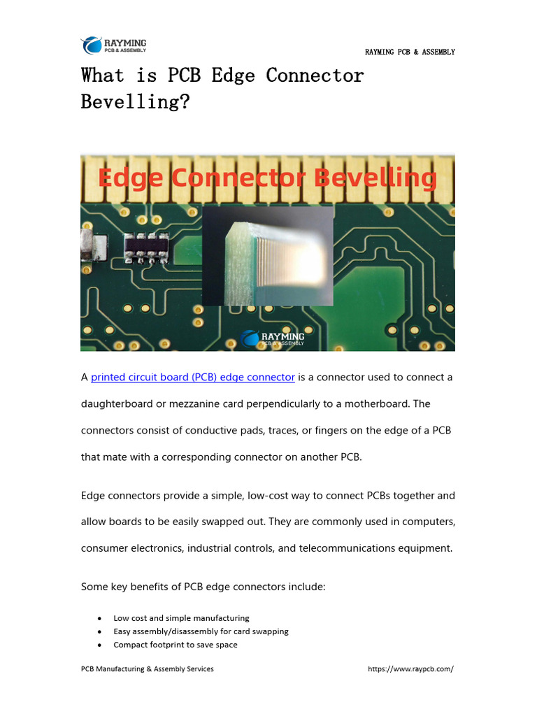 What is PCB Edge Connector Bevelling | PDF | Printed Circuit Board