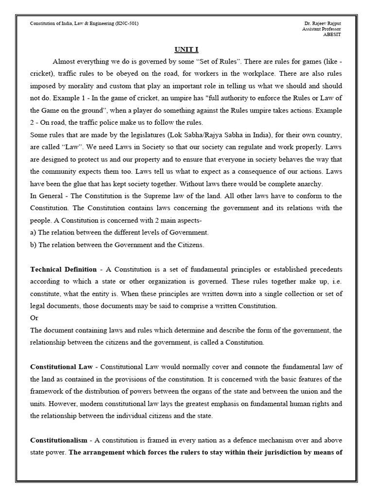 Overview of the Indian Constitution | PDF