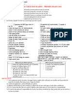 Lista de Utiles 1 Grado 2019