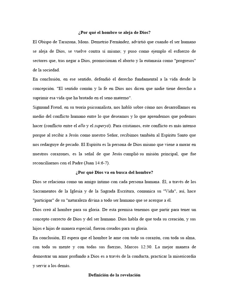 Por qué el hombre se aleja de Dios | PDF | Dios | Divinidad