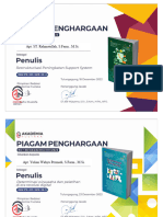 Piagam Penghargaan Buku Wahyu Dan Rahma