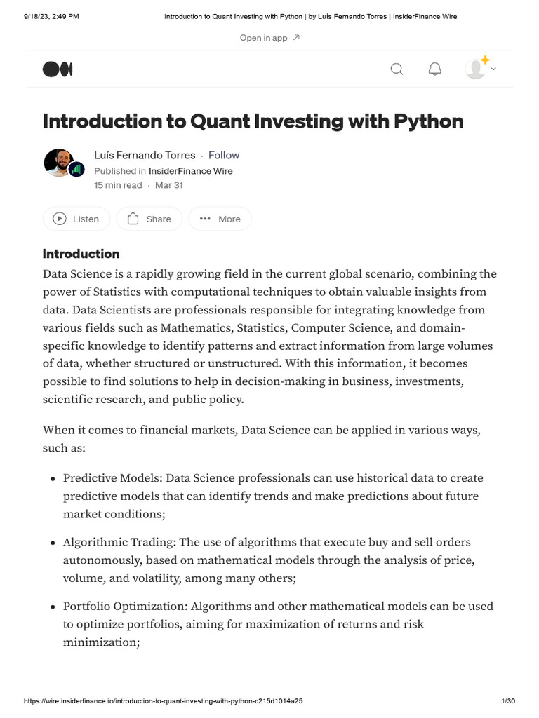 PYTHON FOR FINANCE ALGORITHMIC TRADING PYTHON QUANTS PDF visual data 4