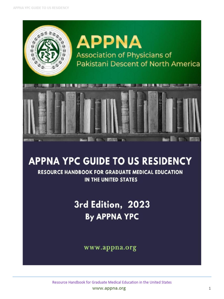 APPNA Residency Guide for Young Physicians | PDF | Licensure | Medical ...