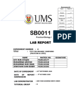 Test For Organic Compounds (Protein and Lipids)