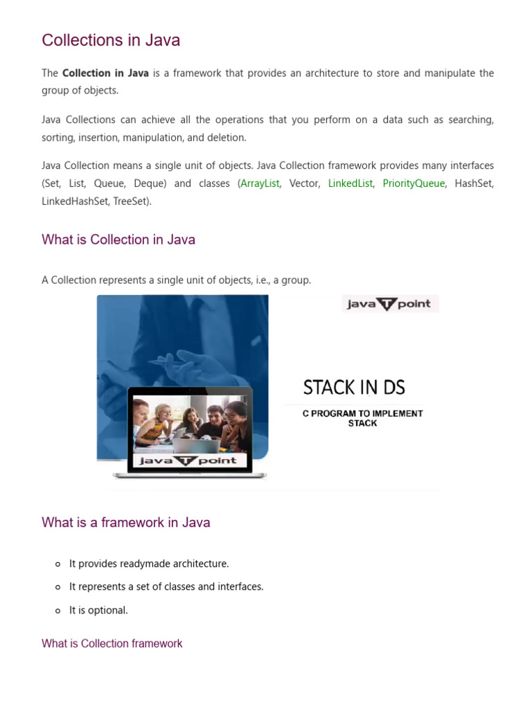 1.collections in Java - Javatpoint | PDF | Computer Science ...