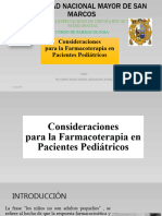 Consideraciones en La Farmacoterapia en Pacientes Pediatricos